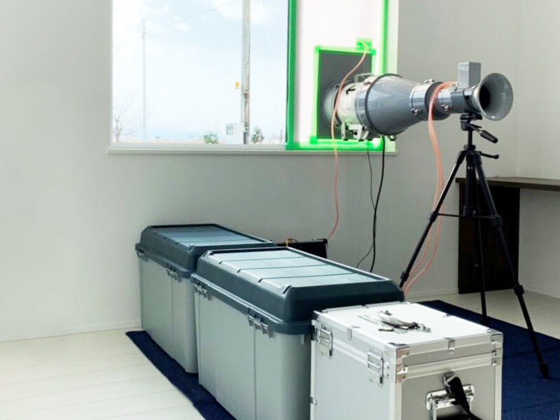 気密測定の様子